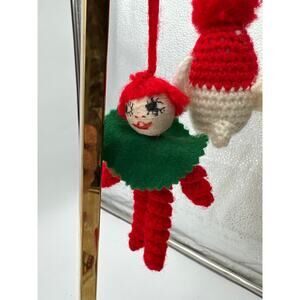 Vintage ornament lot homemade handmade grandma crochet hand knitted 70's 80's
